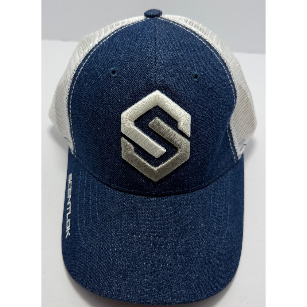 ScentLok Trucker Hat Mens OSFA Logo Blue Denim White Mesh Adjustable NWT